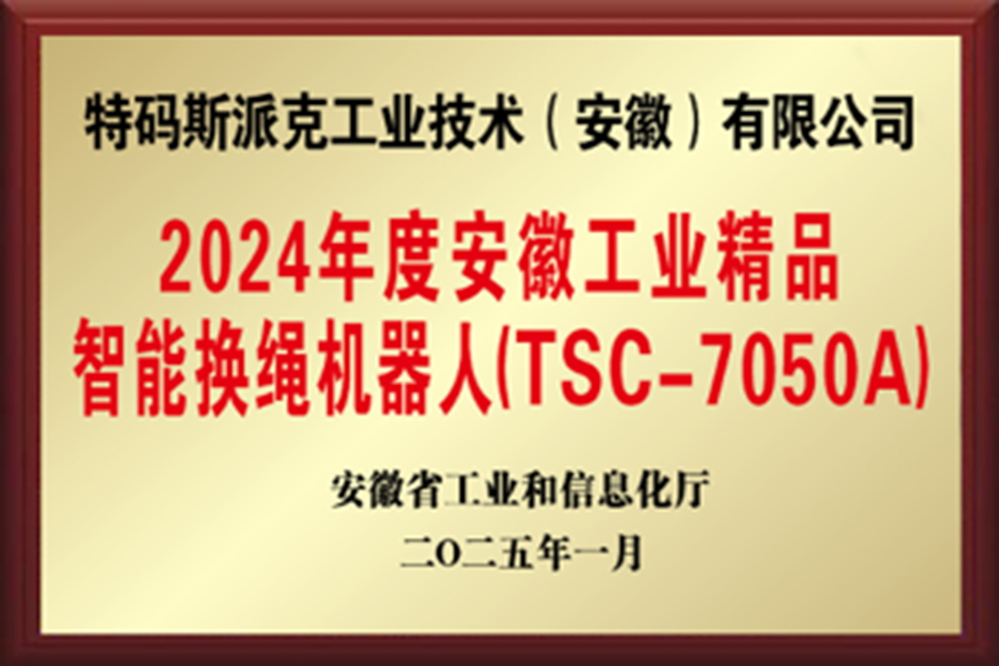 2024年度安徽工业精品智能换绳机器人